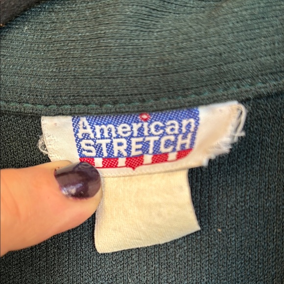 VINTAGE 60s 70s Button Down Silver Snap Front Shirt Wide Collar Cuffed Sleeves - Picture 3 of 16